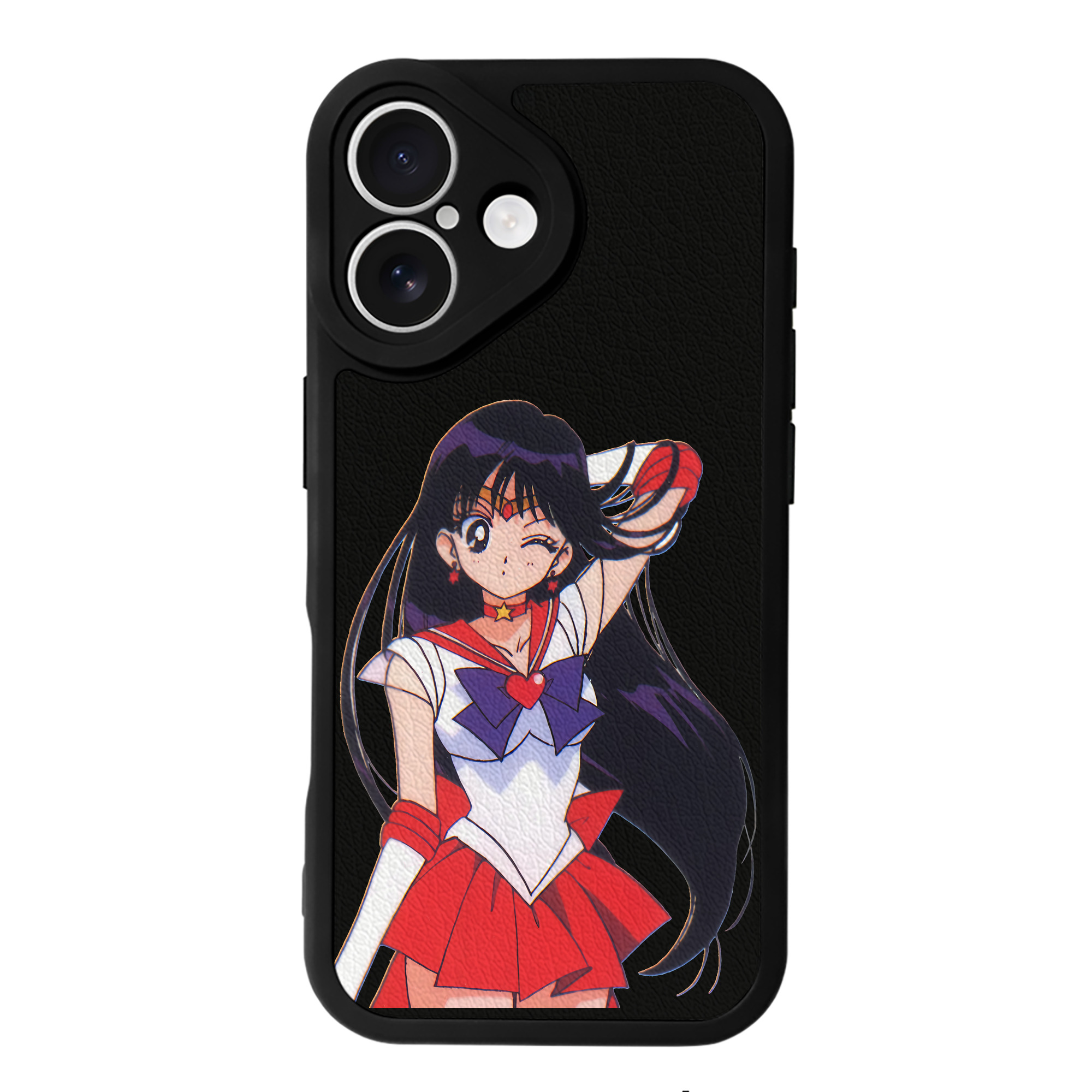 （画像用） 美少女戦士セーラームーン 火野レイ ひの レイ Sailor Moon Hino Rei （セーラーマーズ,Sailor Mars） 【iPhone 16シリーズ対応】シリコンスマホケース（レザー調） 材質：シリコン
